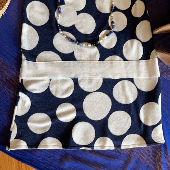 🌺 ESCIO - Navy & White; Flattering Polka Dot Short Dress in Misses Size Small! - Picture 5 of 11